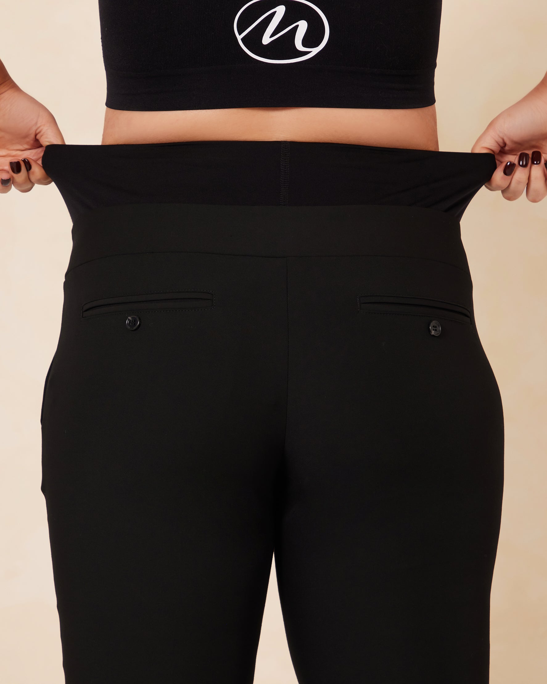 Amalfi MELYRFLEX Wide Leg Stretch Trouser - Black