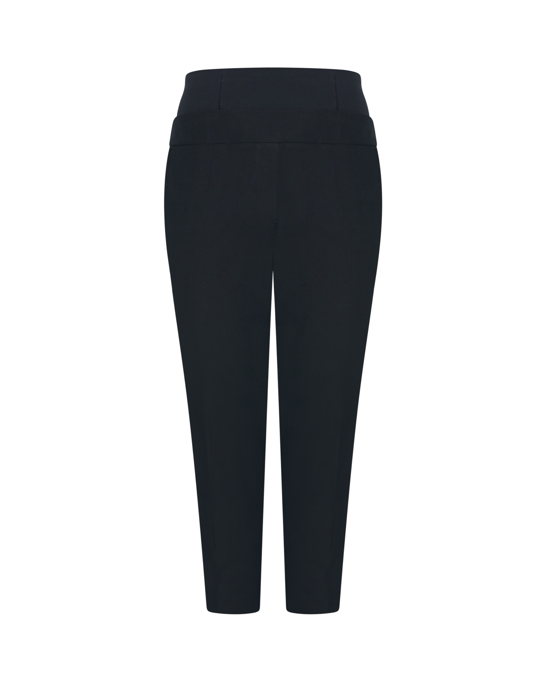 black high waisted sim leg trouser on a white background