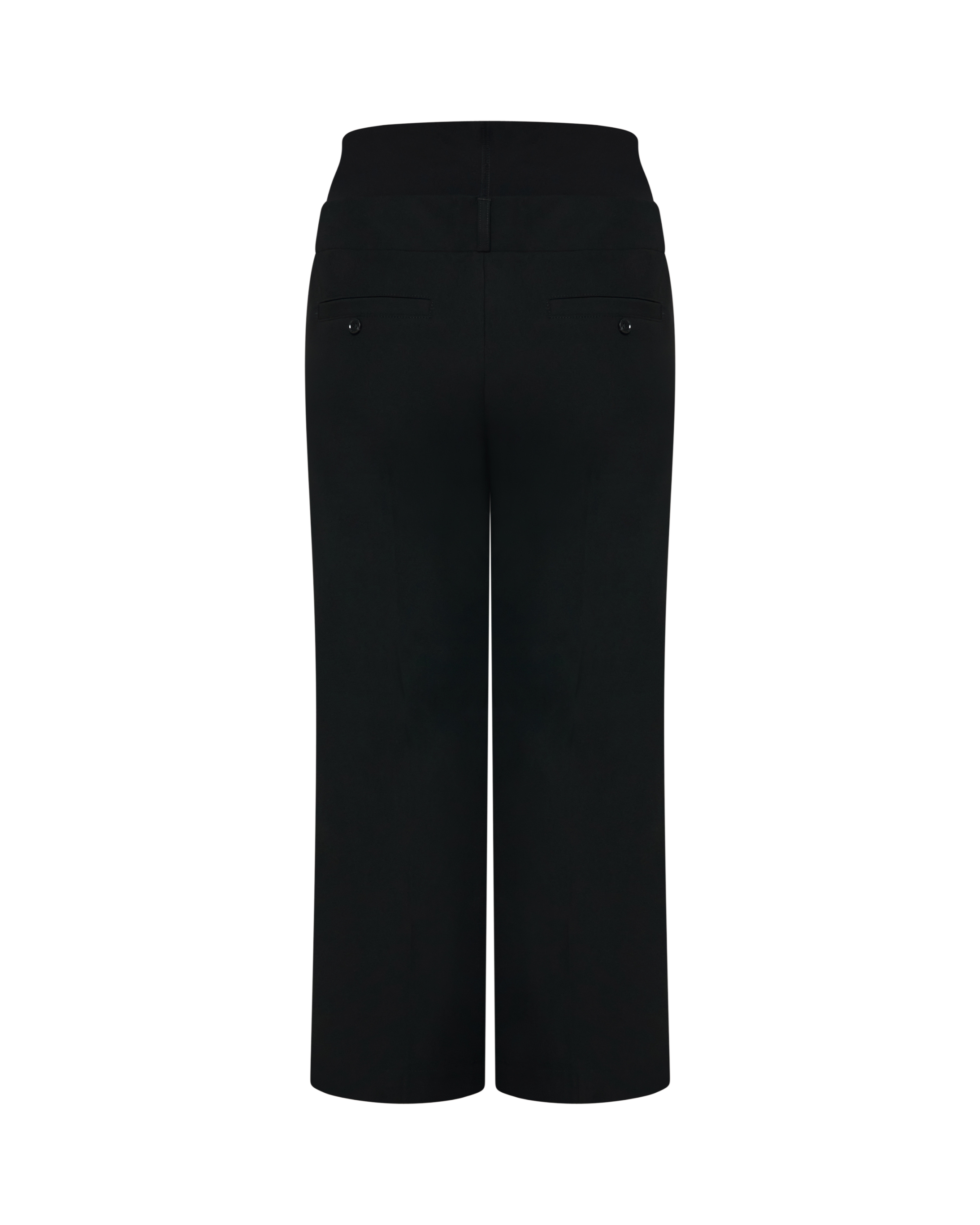 High-waisted womens trouser on white background