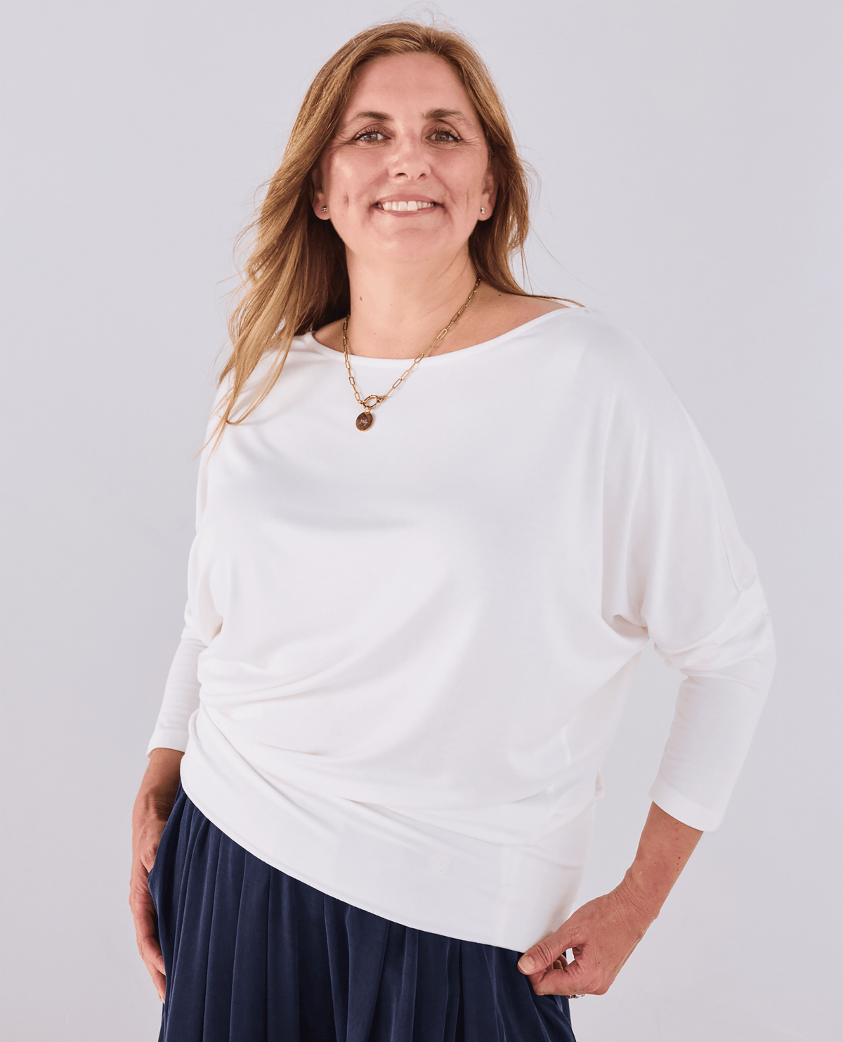 Aimee Batwing Top - White -Women's top - Melyr
