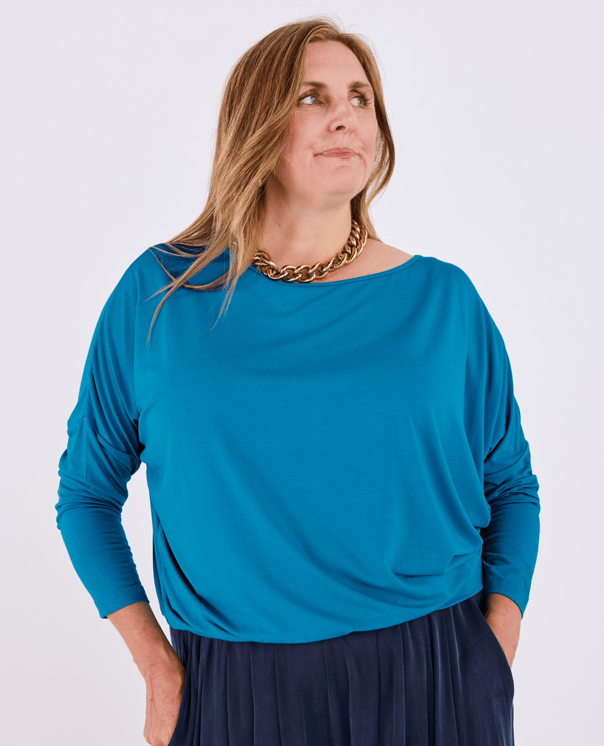 Aimee Batwing Top - Teal -Women's top - Melyr