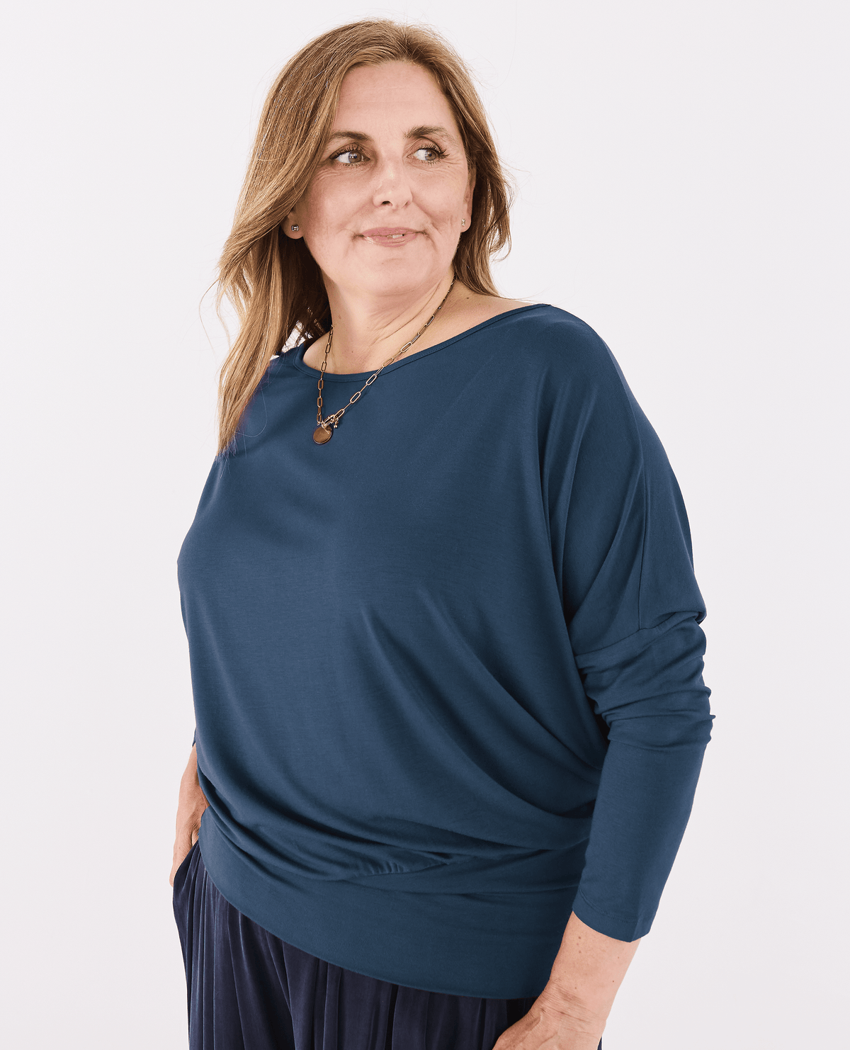 Aimee Batwing Top - Dark Teal -Women's top - Melyr
