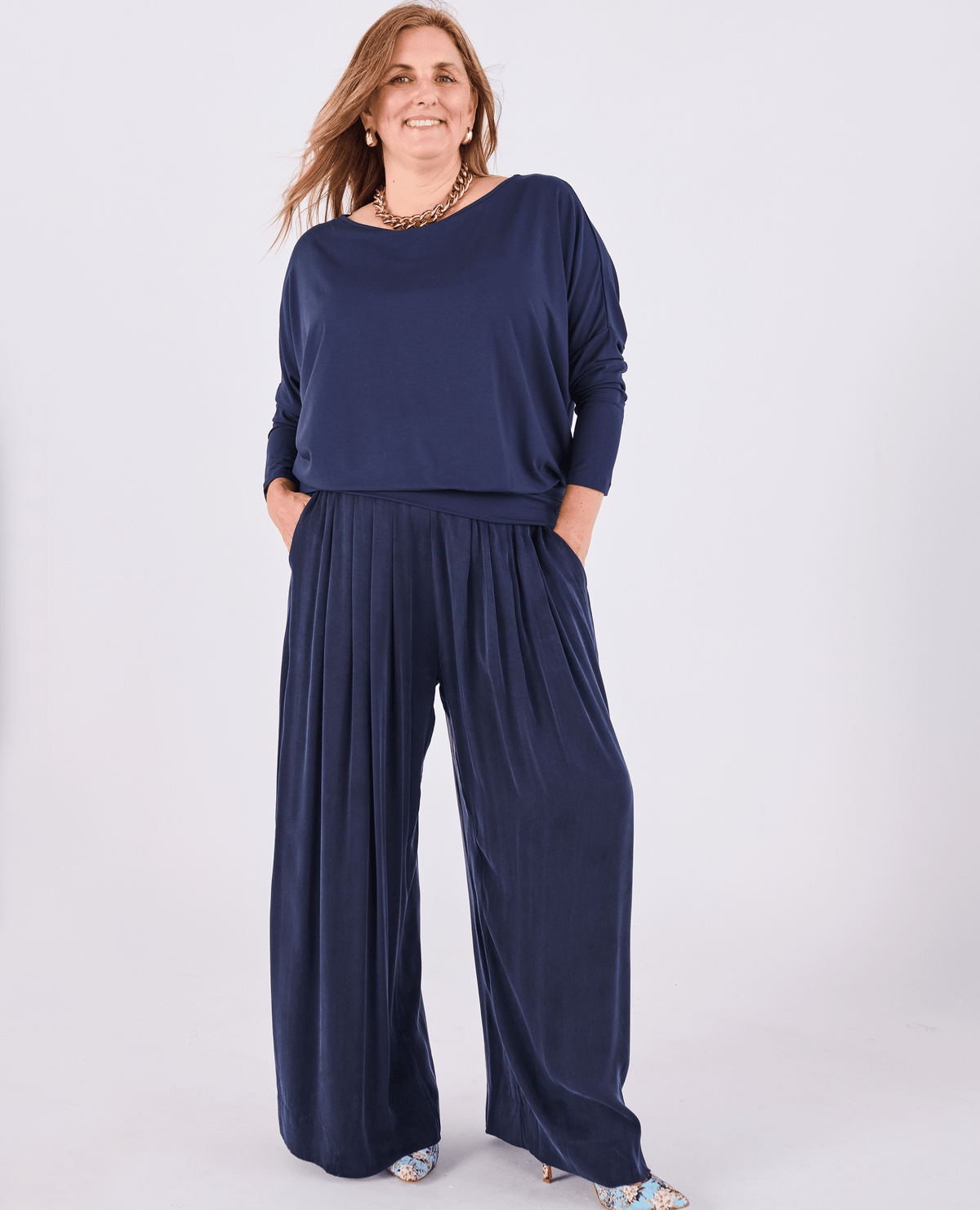 Aimee Batwing Top - Navy -Women's top - Melyr