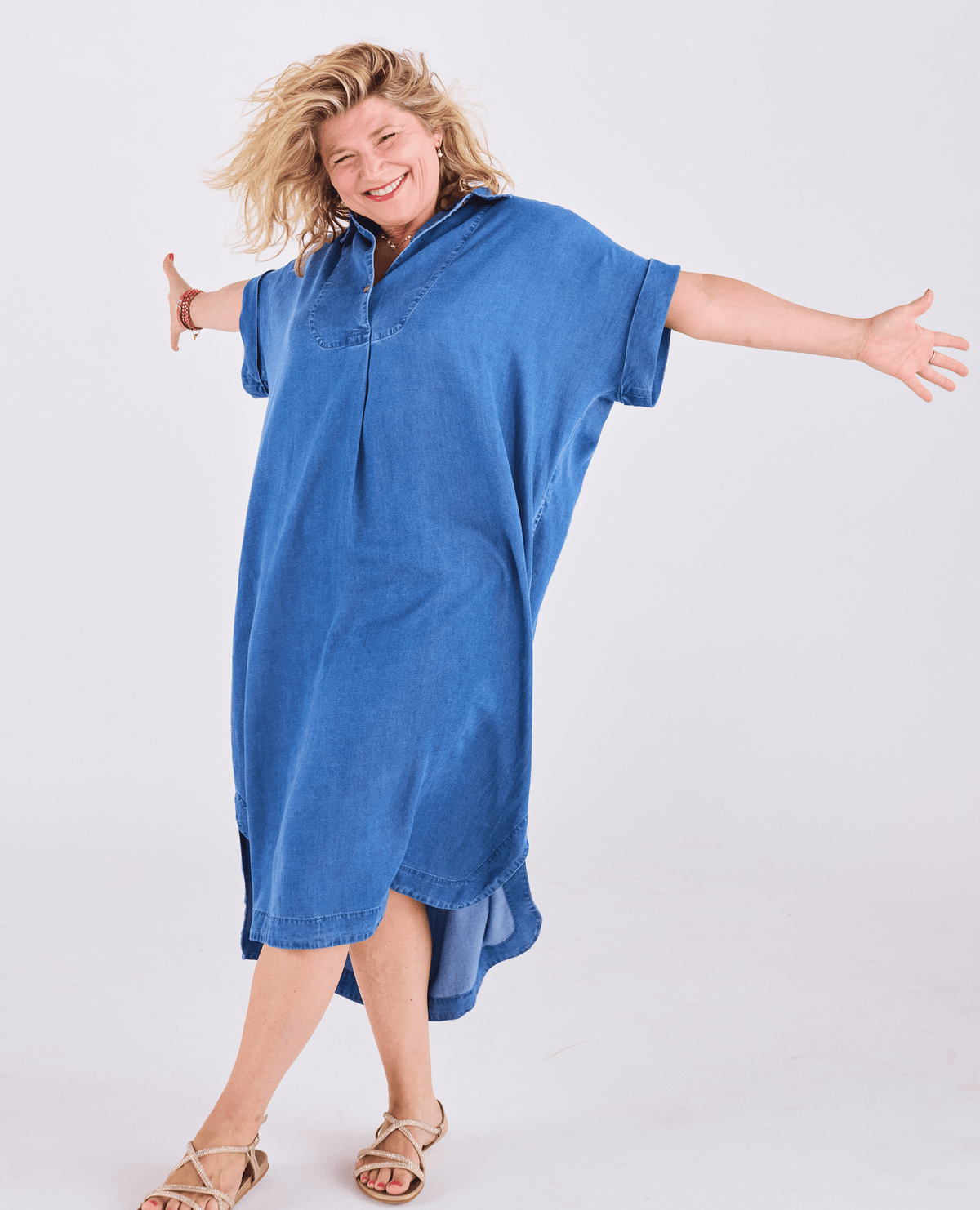 Alessia Midi Shirt Dress - Chambray -dresses - Melyr