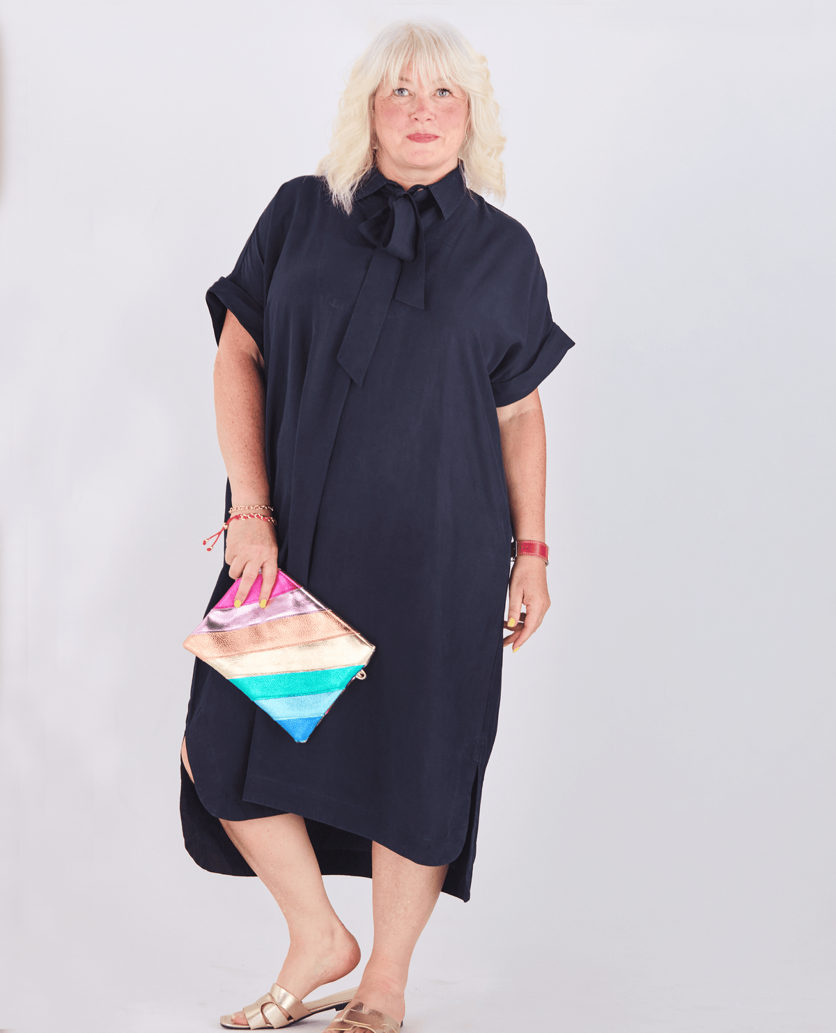 Alessia - Midi Shirt Dress - Navy -dresses - Melyr