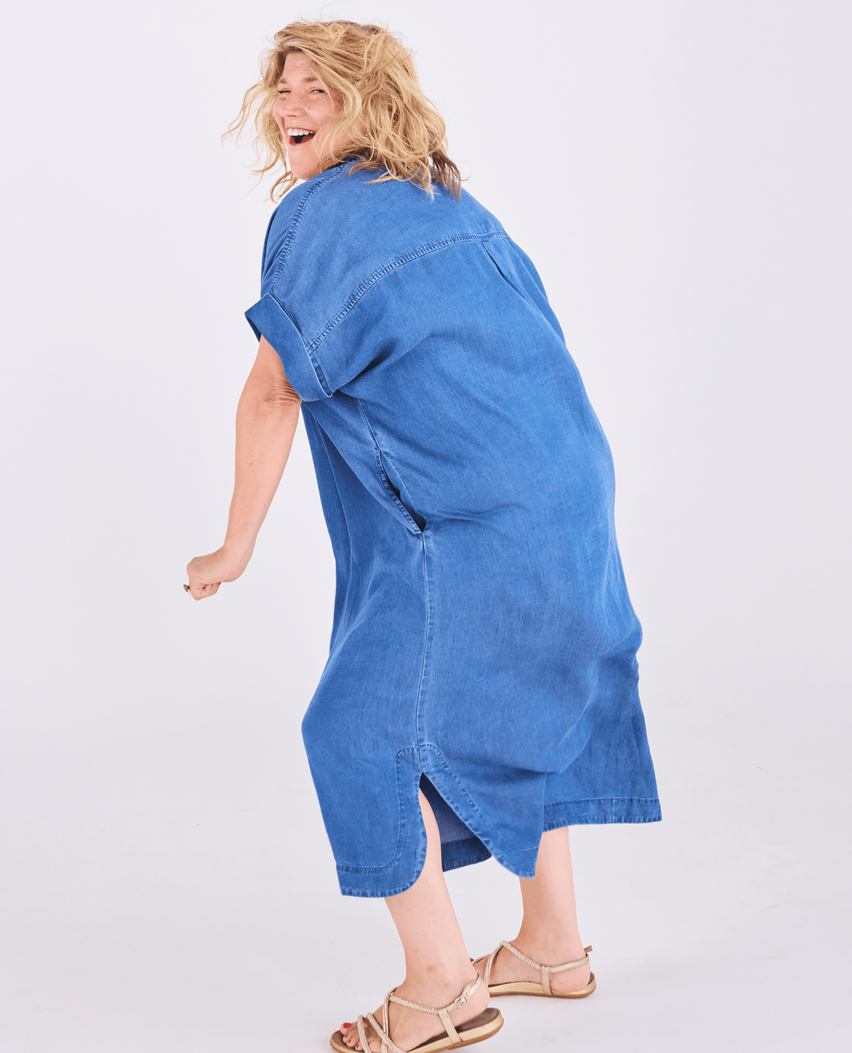 Alessia Midi Shirt Dress - Chambray -dresses - Melyr