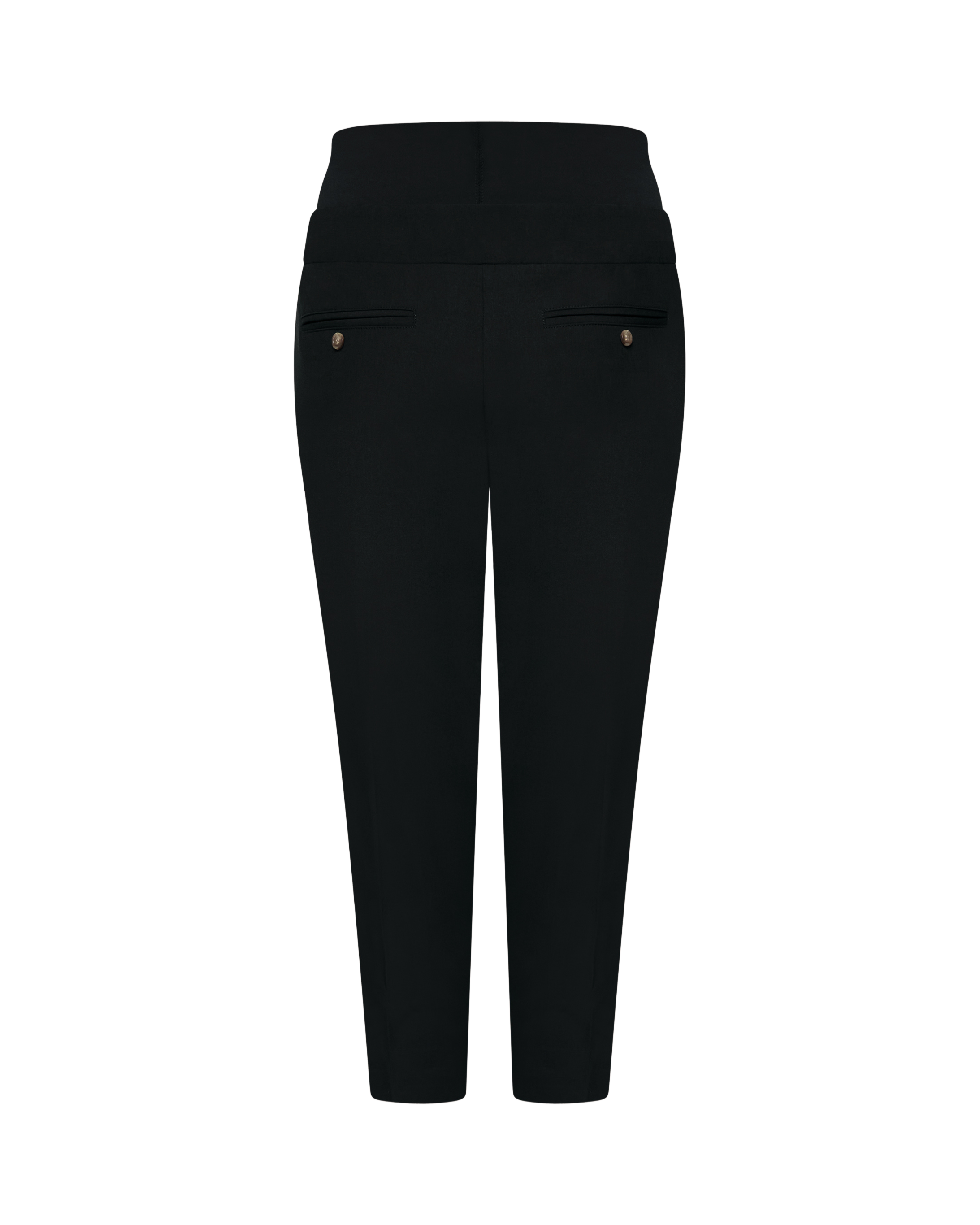 Black slim leg trouser for women on a white background