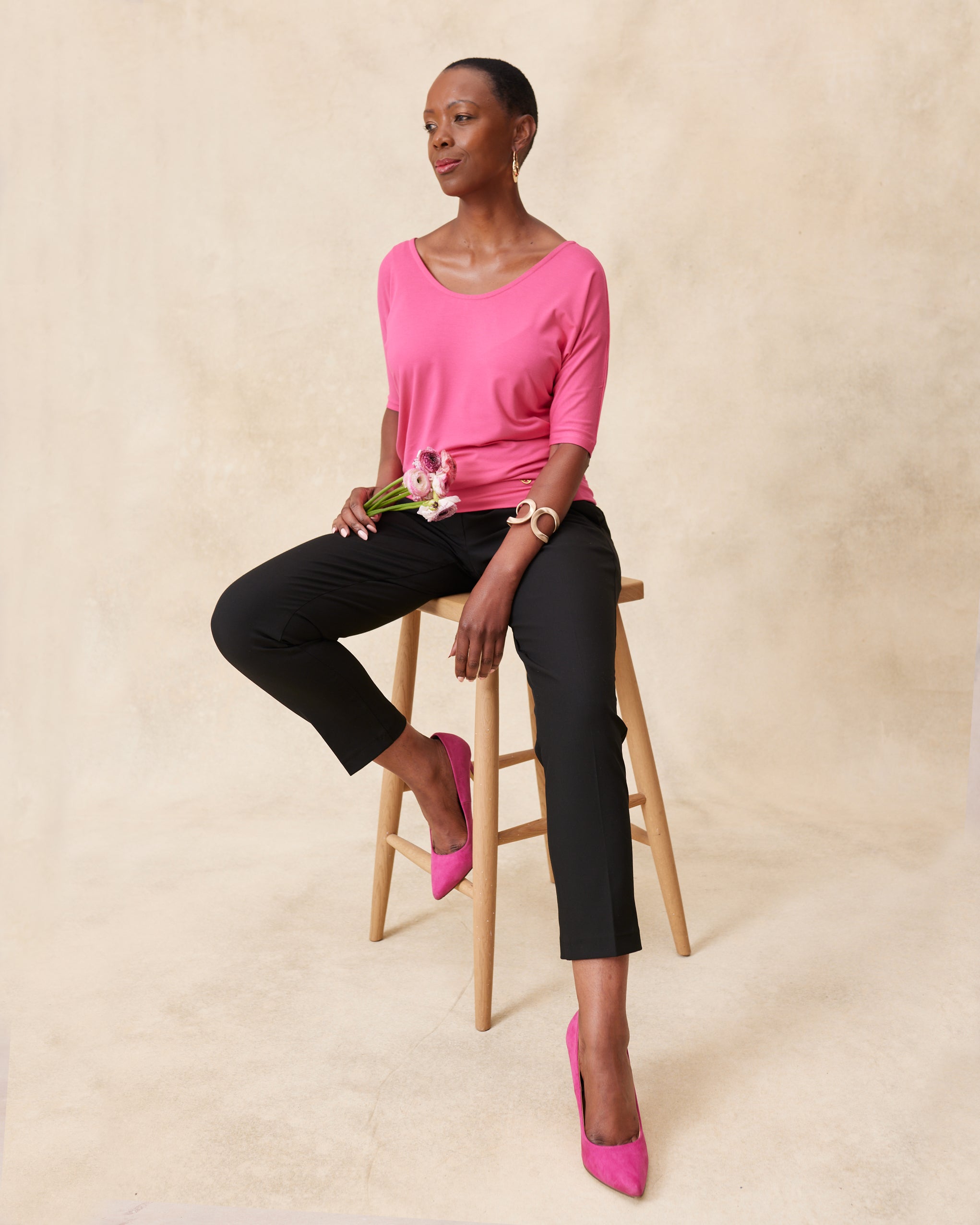 MELYRFLEX Sienna Stretch Slim Leg Trouser - Black