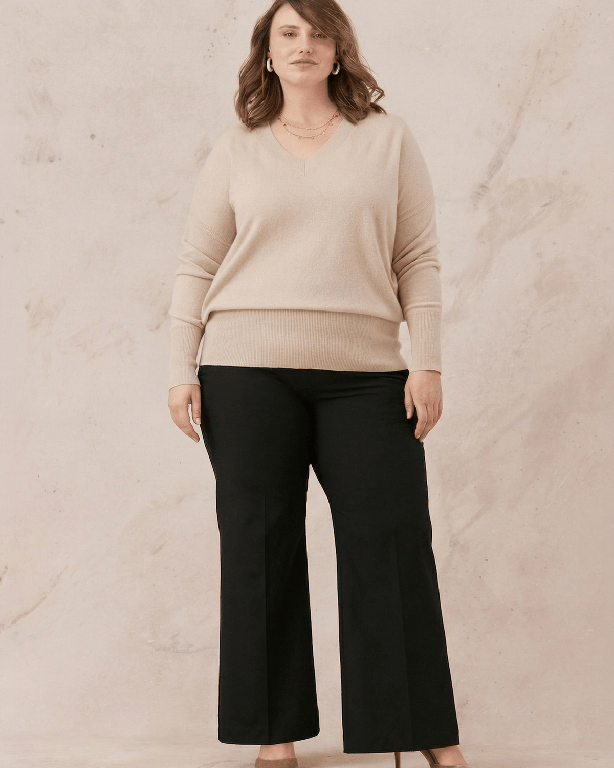 Amalfi MELYRFLEX Stretch Trouser - Black -Trouser - Melyr wide-leg trouser, stretch trouser, black trouser