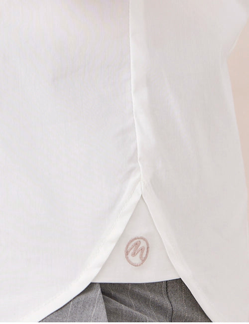 Ava Stretch Cotton Shirt - White