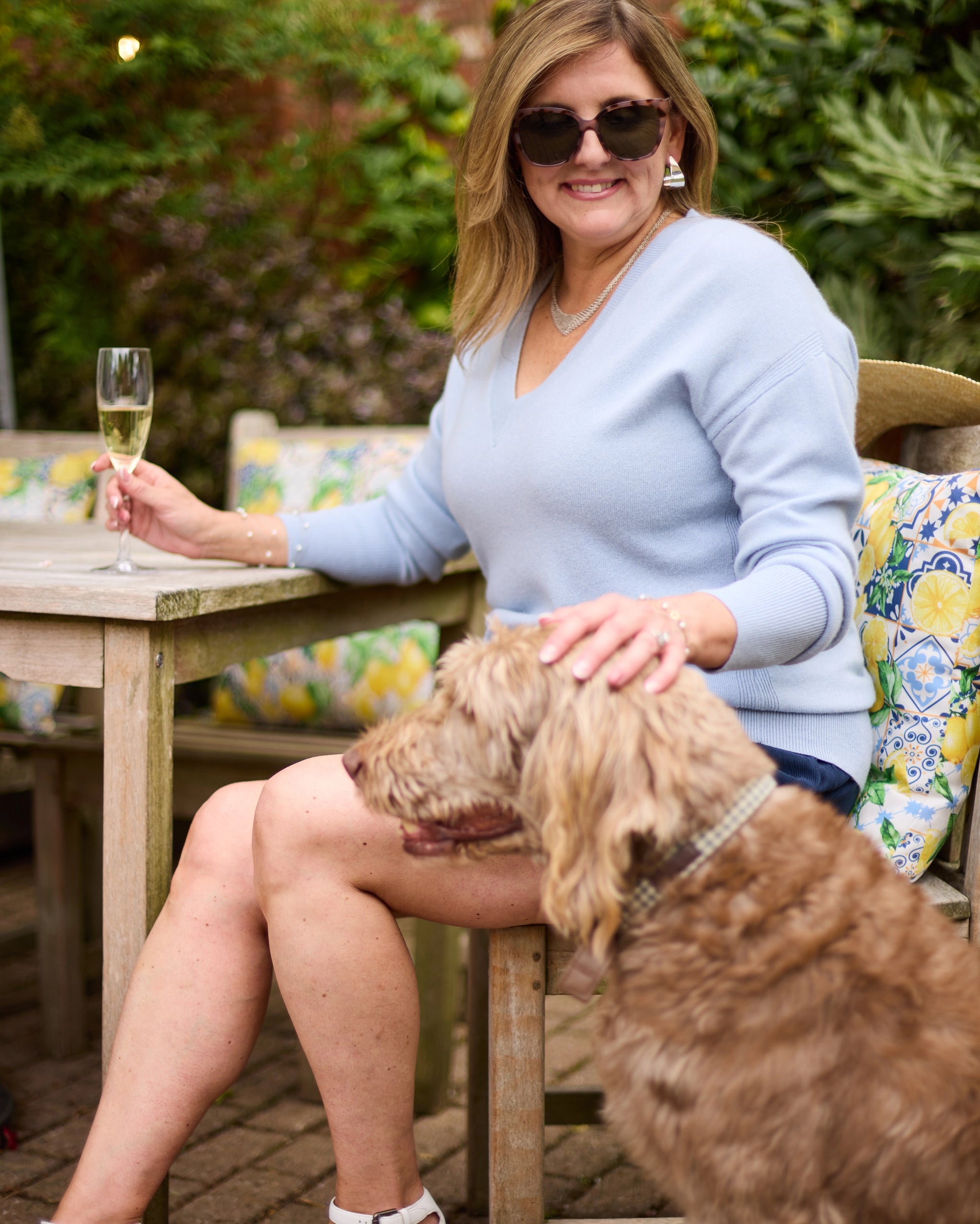 Willa Knit V-Neck Jumper - Sand main image 1