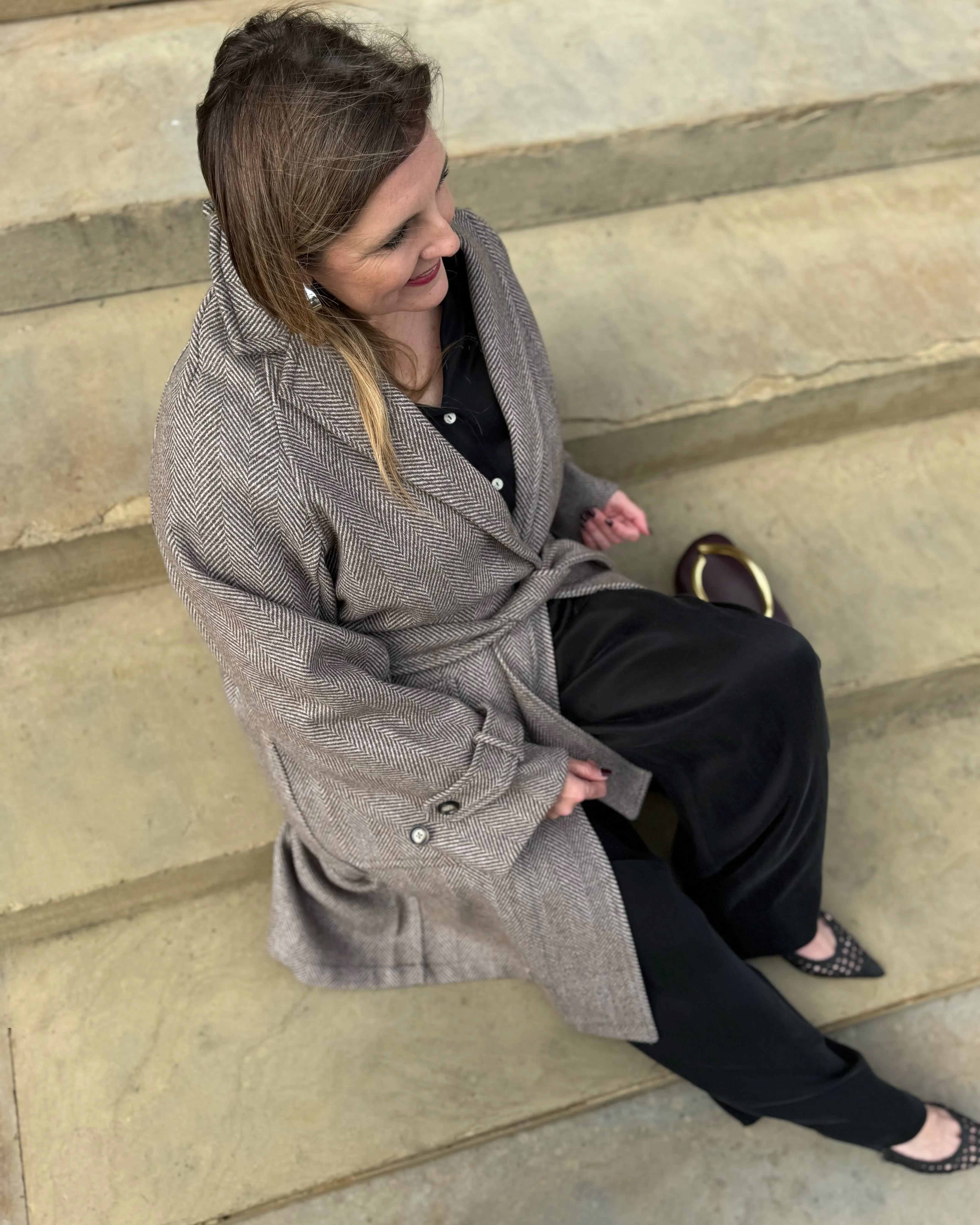 Coco Tailored Herringbone Coat