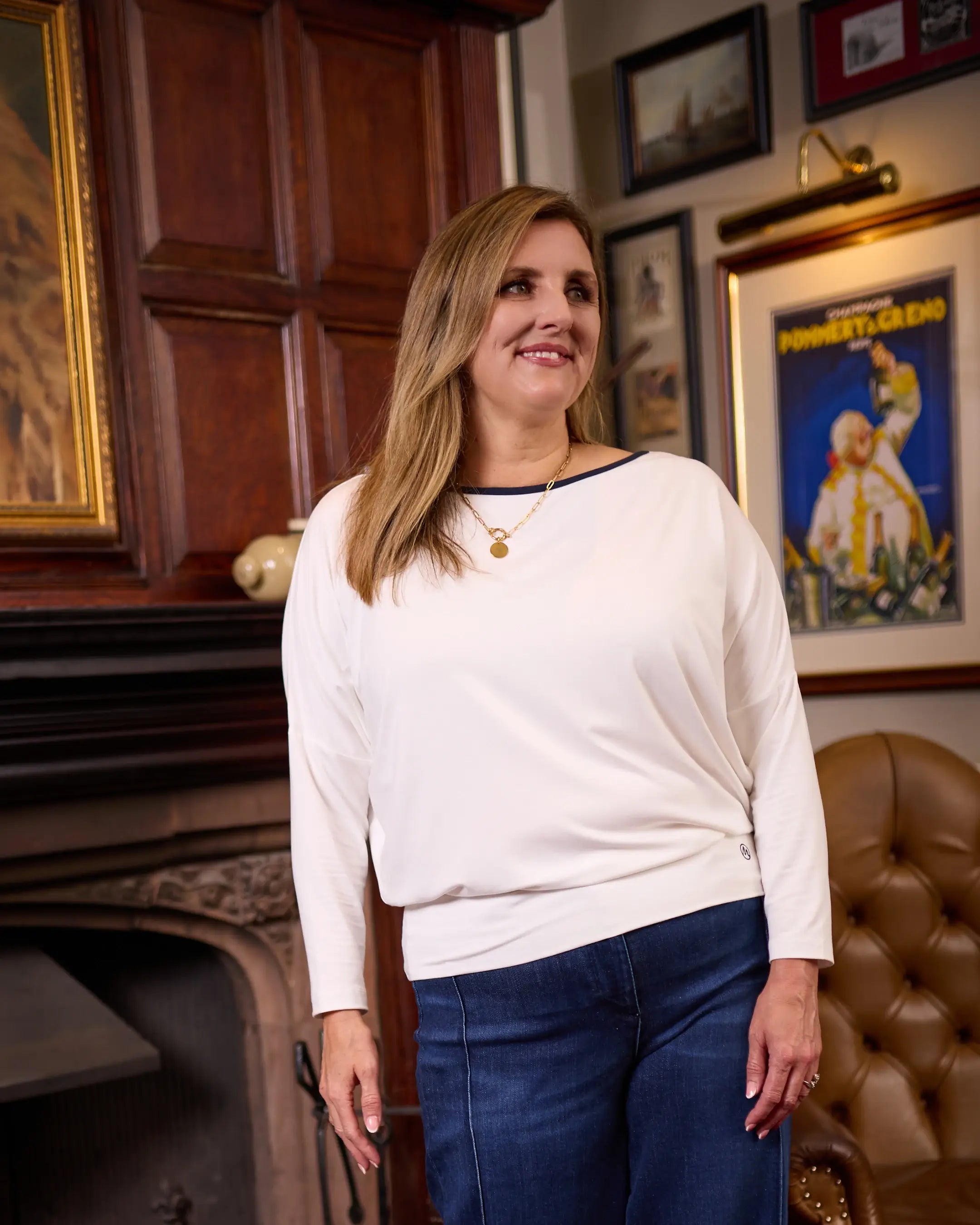 Blusa relajada con mangas murciélago de Aimee