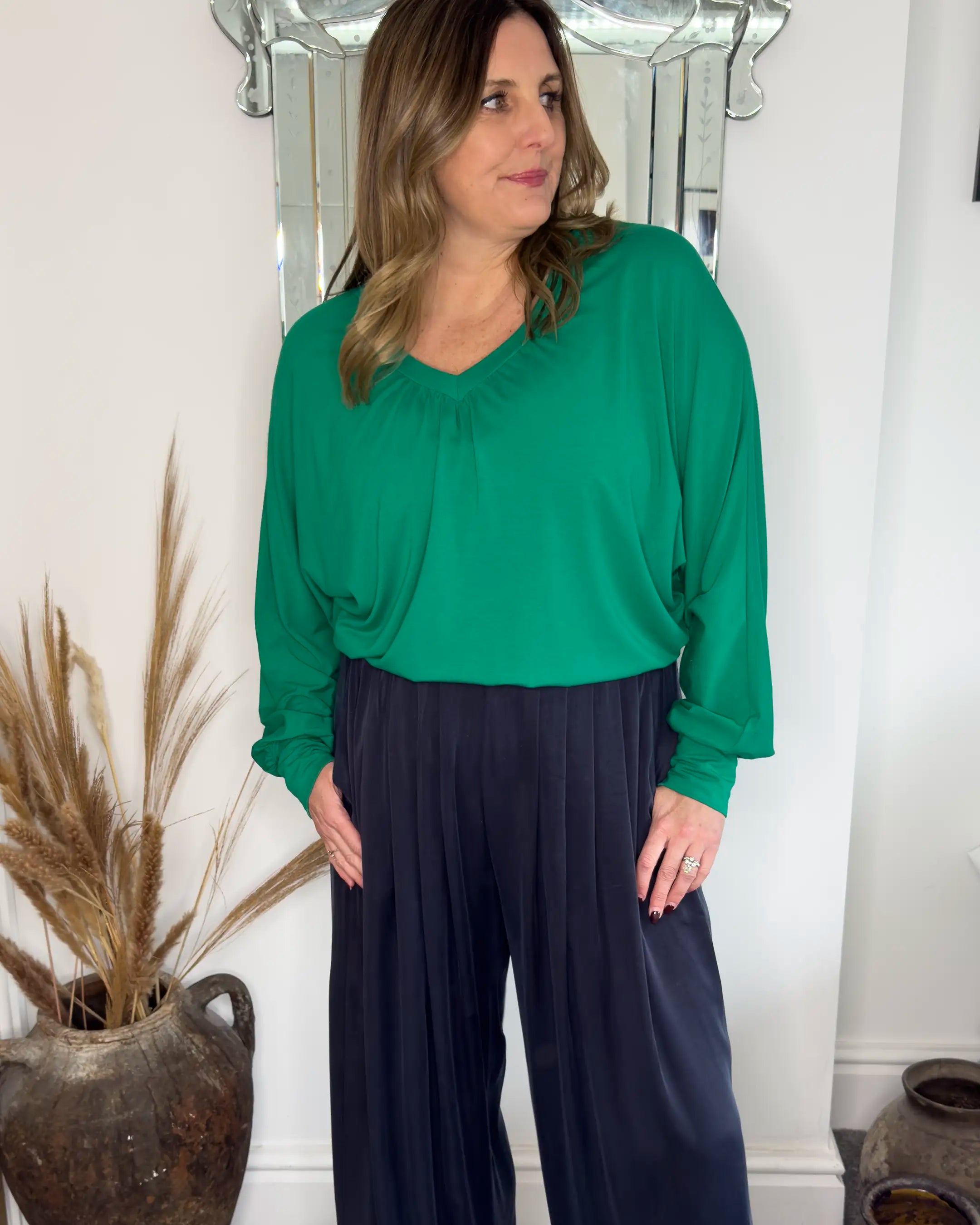 Blusa relajada con mangas murciélago de Aimee