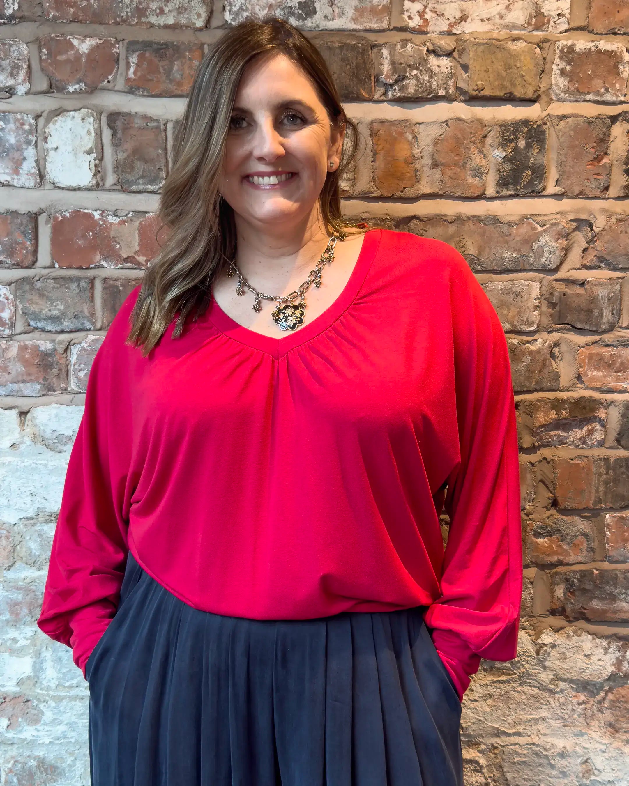 Blusa relajada con mangas murciélago de Aimee