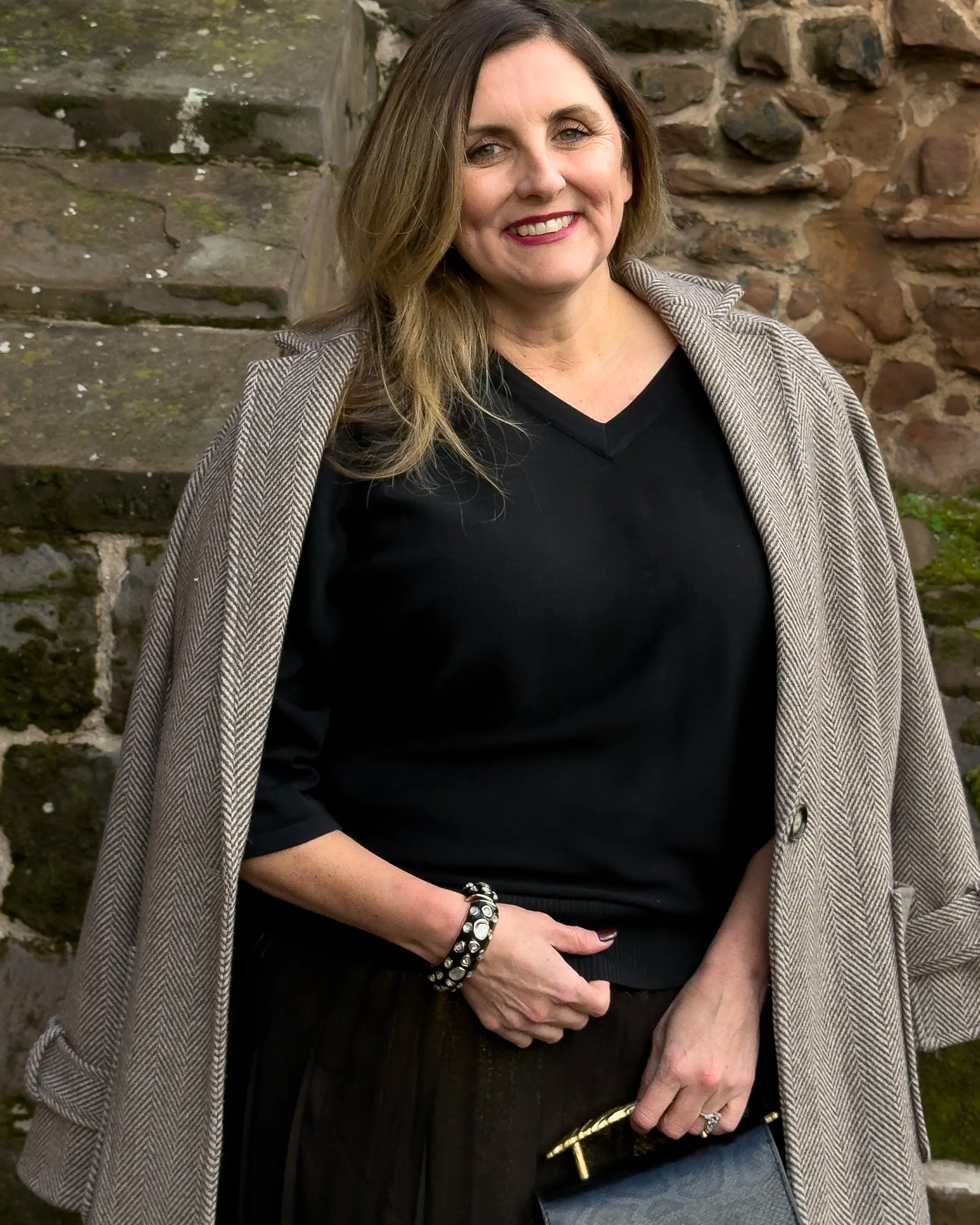 Top de punto con escote en V 100 % tencel de Harper