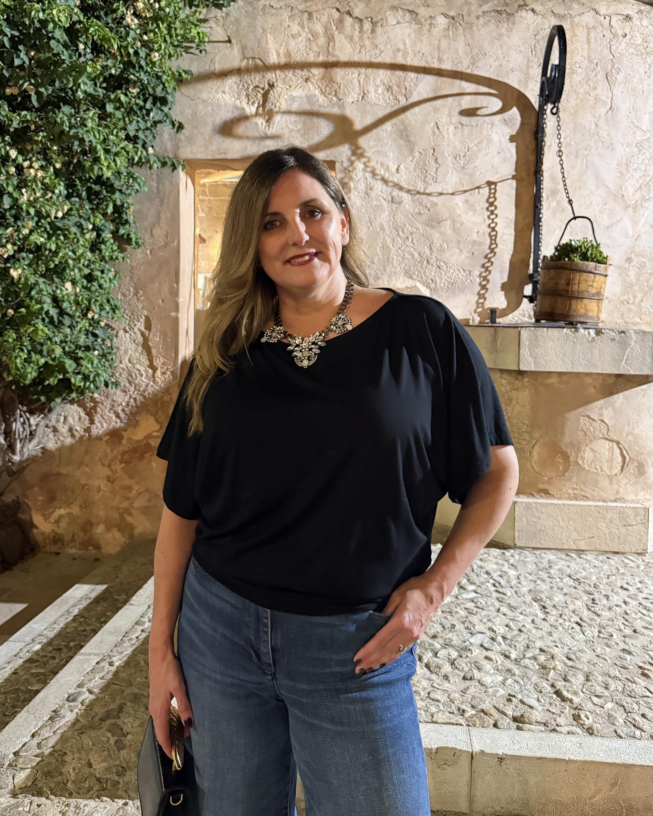 Nico Kimono Sleeve Jersey Top - Black