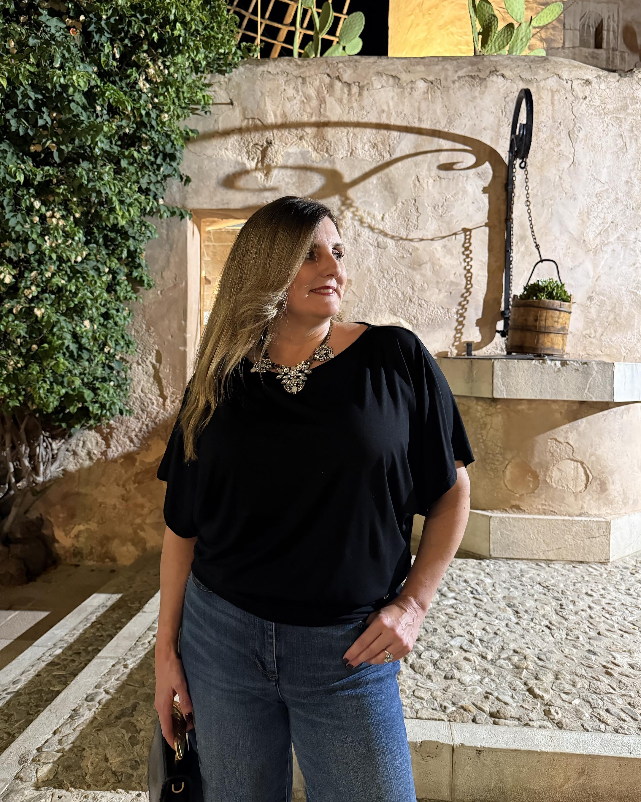 Nico Kimono Sleeve Jersey Top - Black