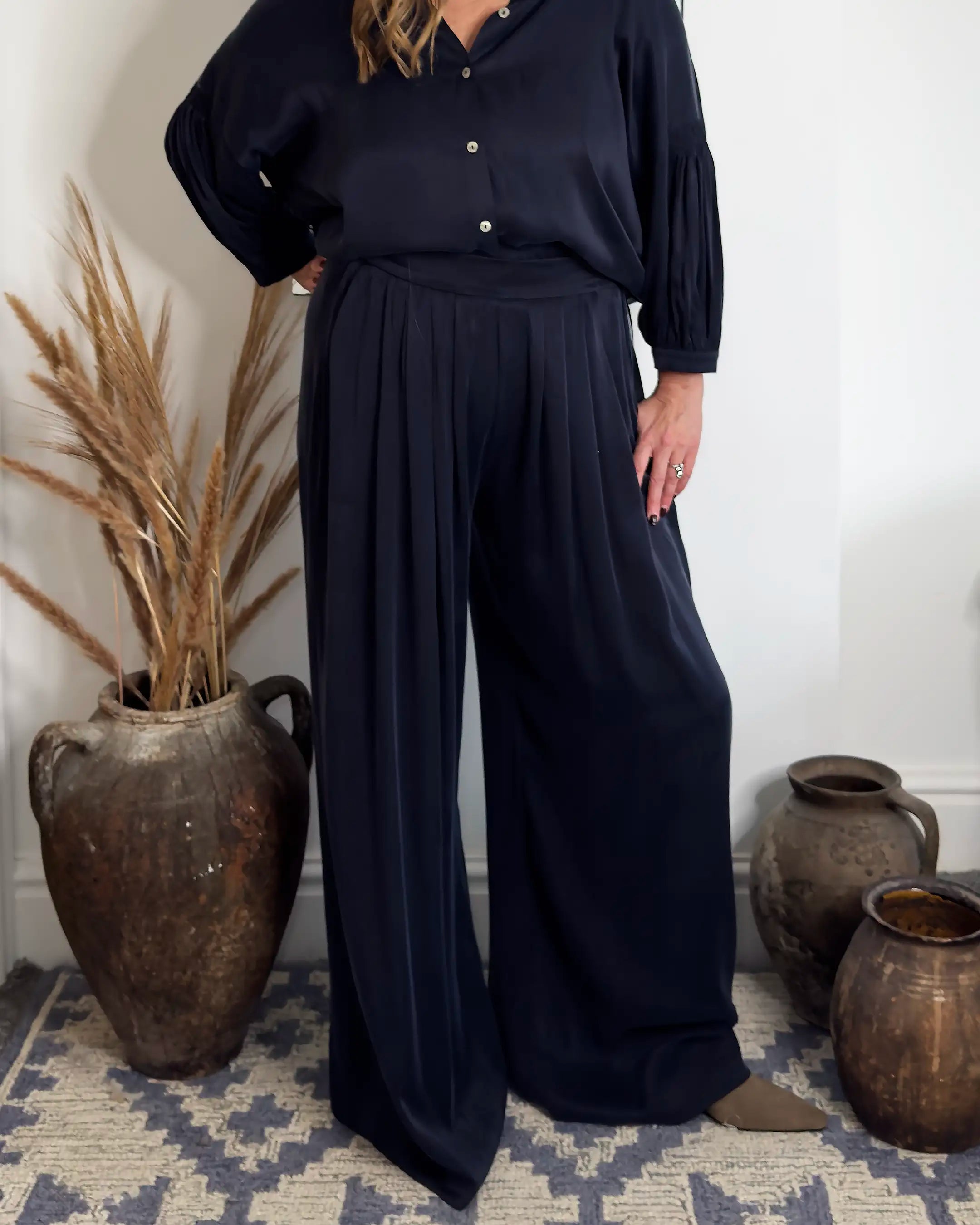 Pantalón palazzo elástico Amalfi