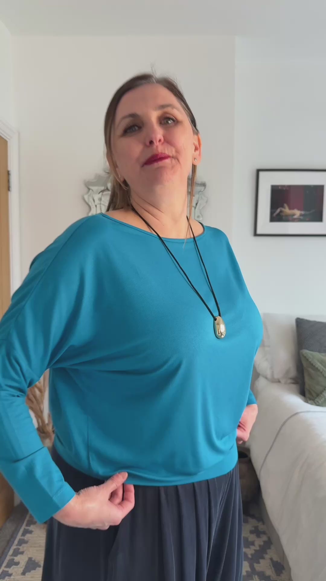 Aimee | Slash Neckline Top | Batwing Top | Luxury Jersey Tops