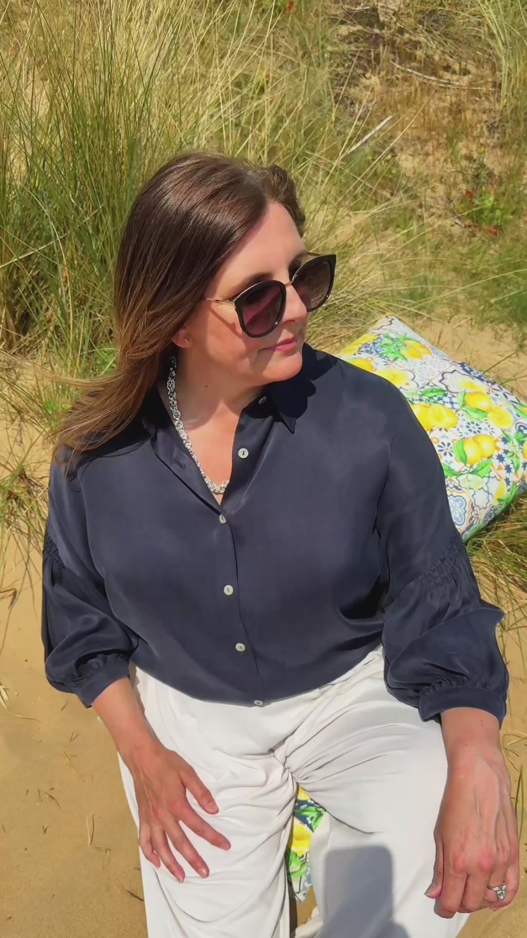 Sorrento | Women's Cupro Pleated Shirt