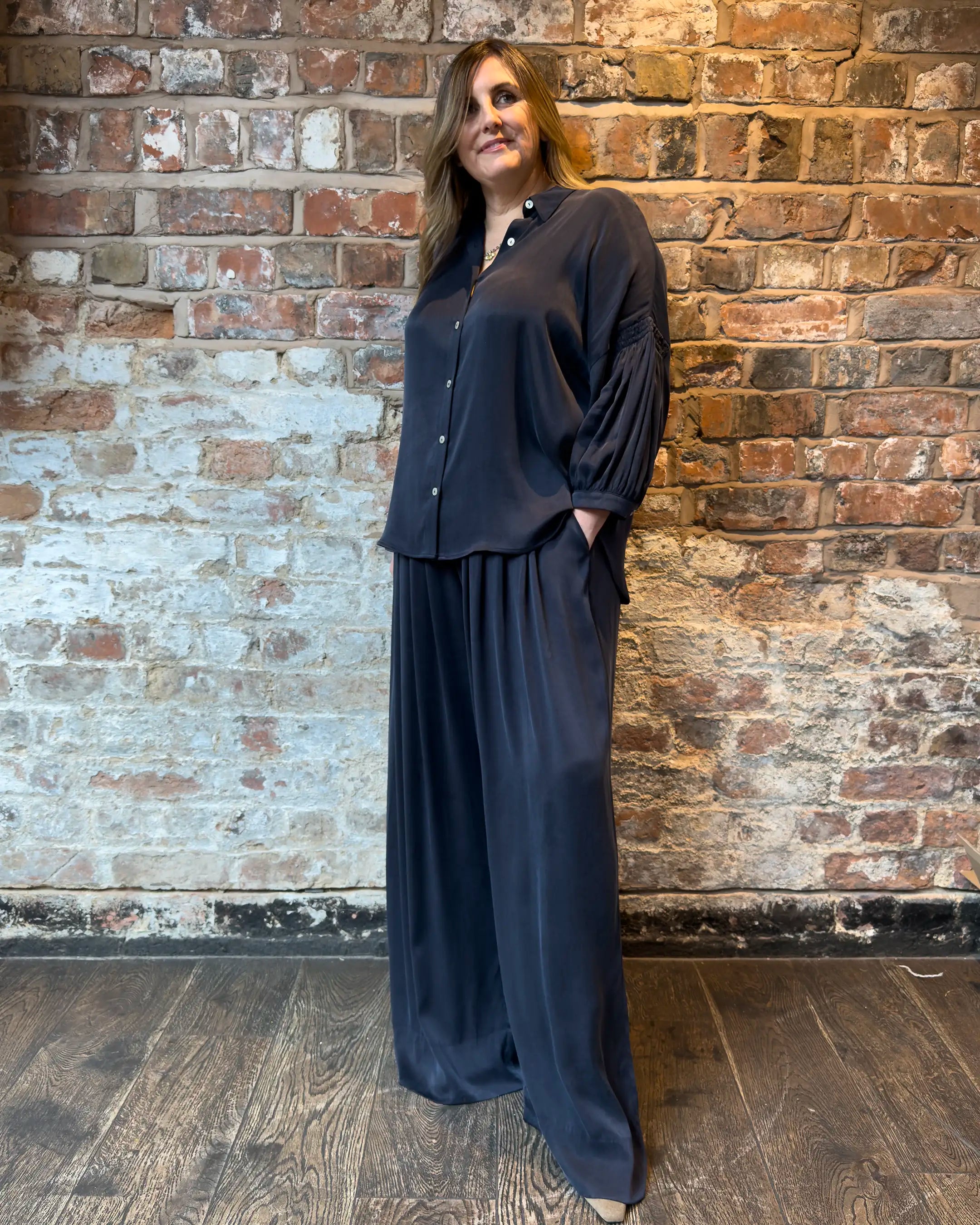 Camisa de algodón elástico Ava 