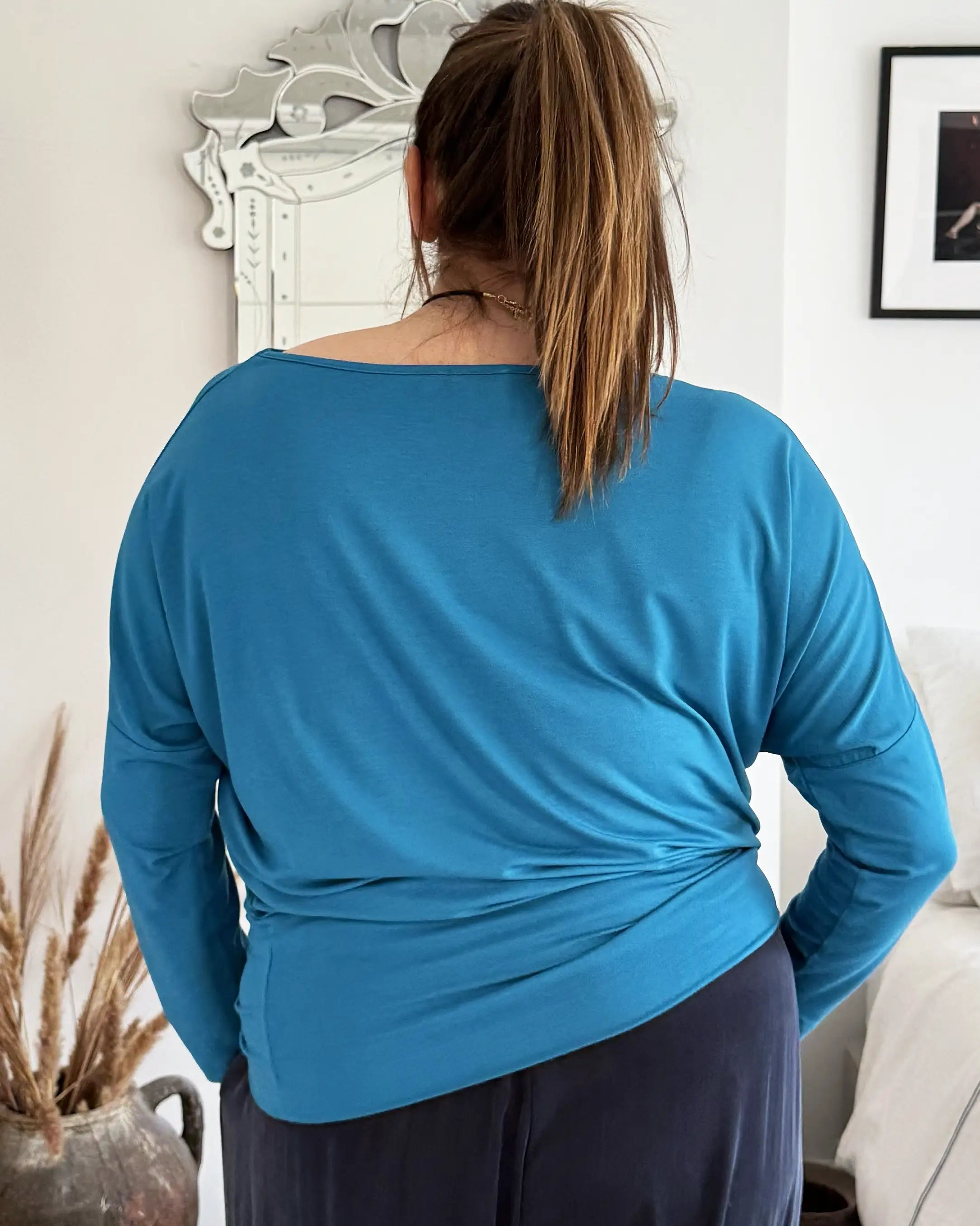 Aimee Relaxed Batwing Top - Teal