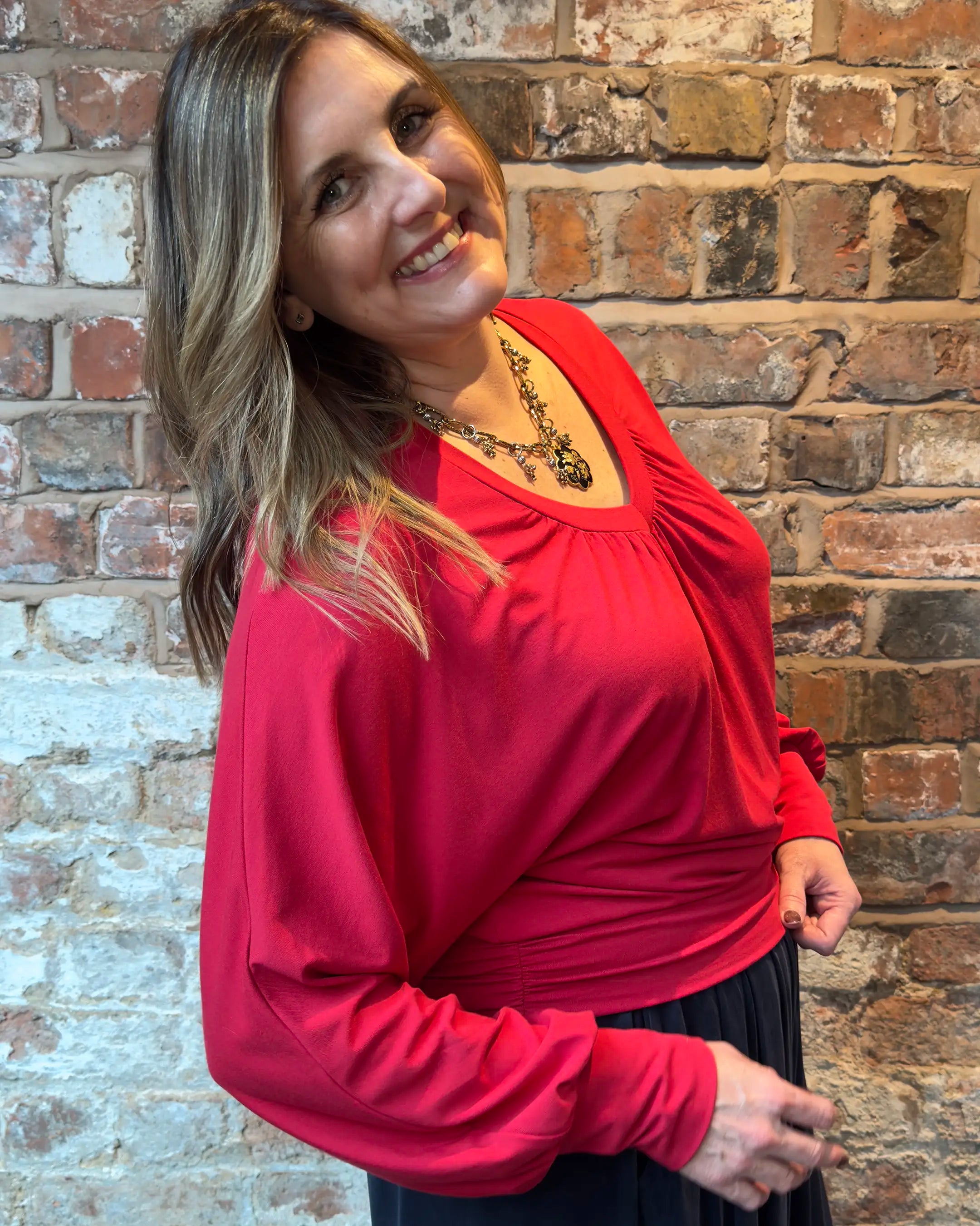 Blusa relajada con mangas murciélago de Aimee 